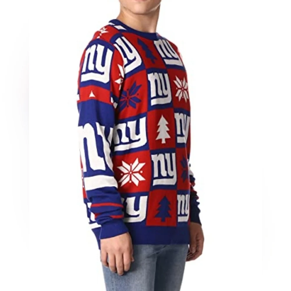NFL Red and Blue Crewneck Sweater Size Large